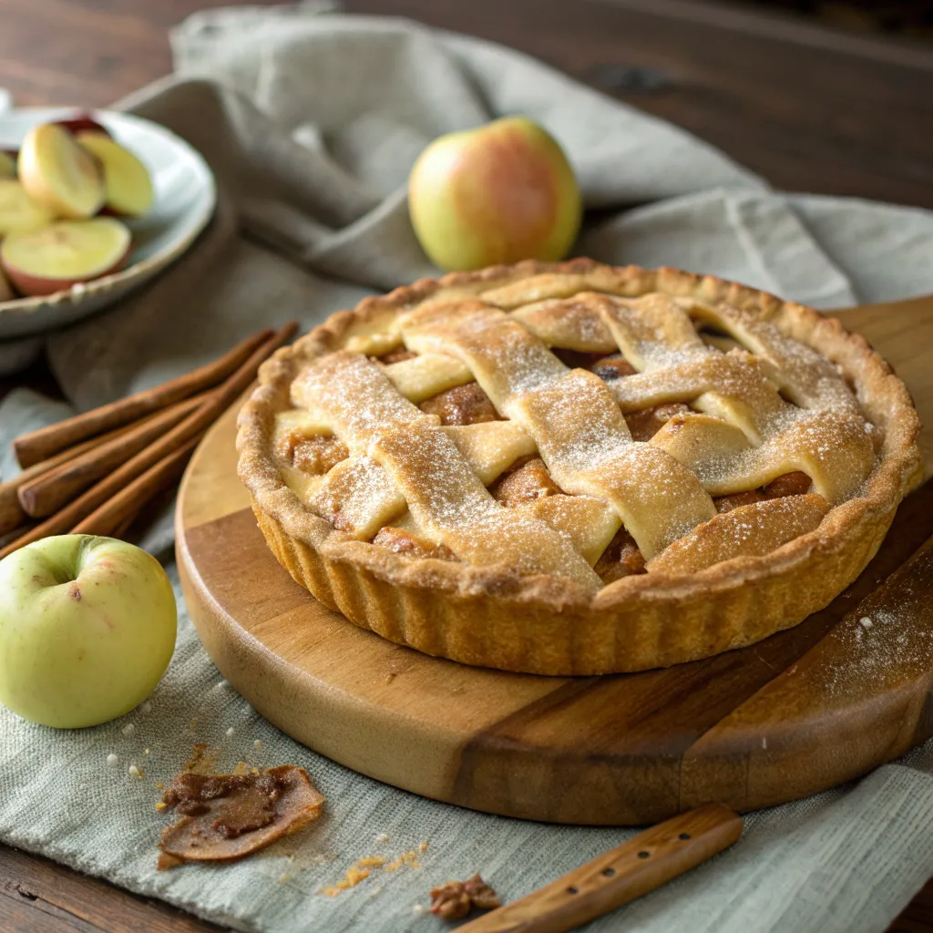 A beautifully baked apple pie by Sarah Thompson
